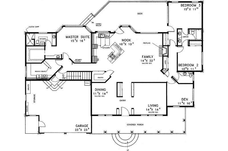 Home Plan - Floor Plan - Main Floor for Country House Plan #60-813 - 4 bed, 2.5 bath