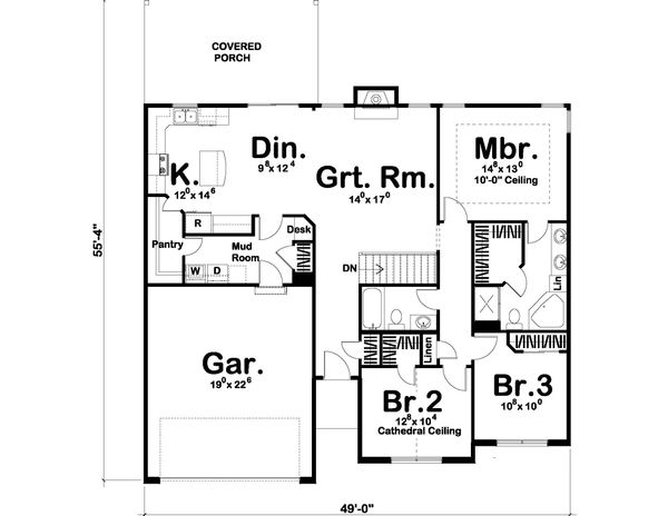 Dream House Plan - Traditional Floor Plan - Main Floor Plan #455-201