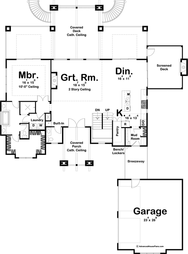 Architectural House Design - Craftsman Floor Plan - Main Floor Plan #455-310