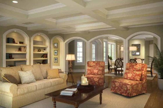 Interior - Family Room for Mediterranean House Plan #938-25 - 4 bed, 3.5 bath