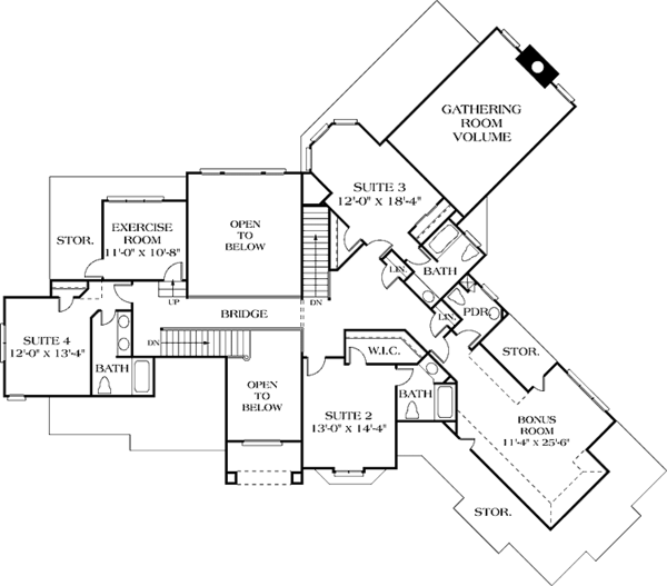 Dream House Plan - Traditional Floor Plan - Upper Floor Plan #453-194