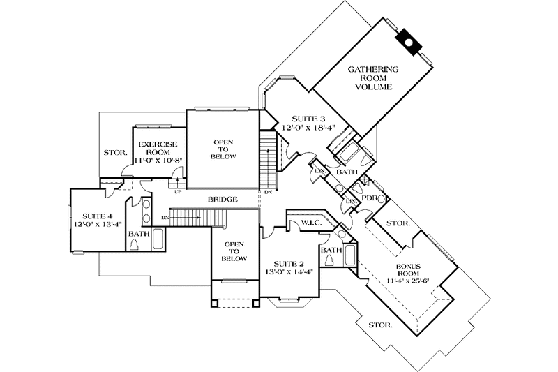 Dream House Plan - Floor Plan - Upper Floor for Traditional House Plan #453-194 - 4 bed, 4 bath