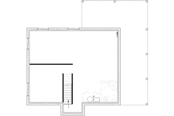 Floor Plan - Lower Floor for Contemporary House Plan #23-2037 - 3 bed, 2 bath
