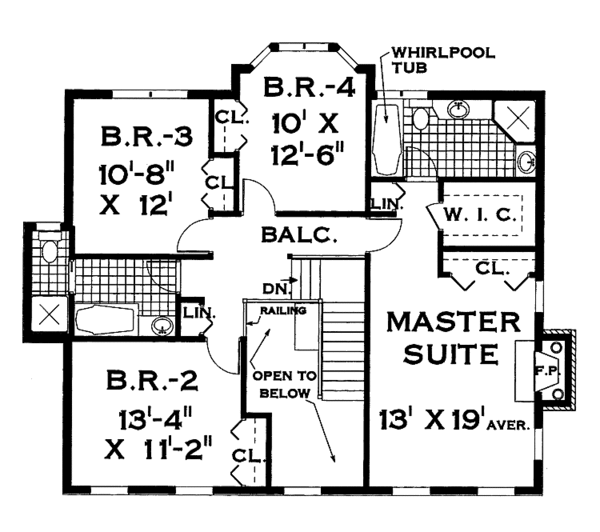 House Plan Design - Classical Floor Plan - Upper Floor Plan #3-256