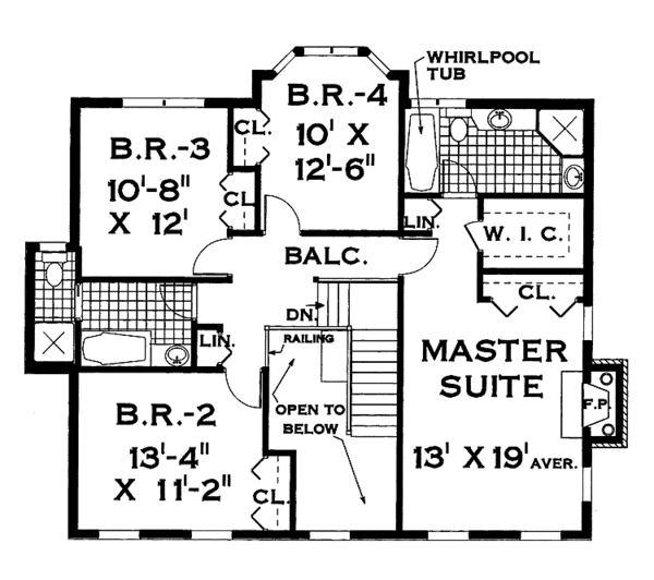 Home Plan - Traditional Floor Plan - Upper Floor Plan #3-256
