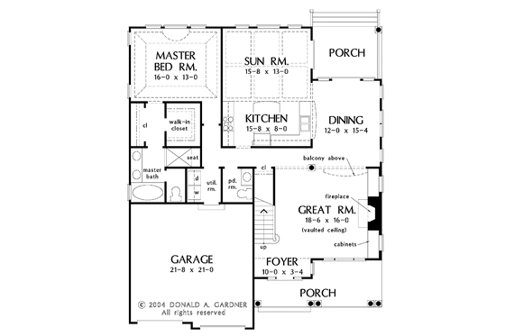 Floor Plan - Main Floor for Country House Plan #929-716 - 3 bed, 2.5 bath