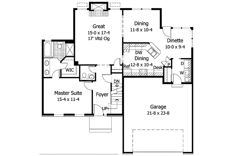 Dream House Plan - Floor Plan - Main Floor for Colonial House Plan #51-802 - 3 bed, 2.5 bath