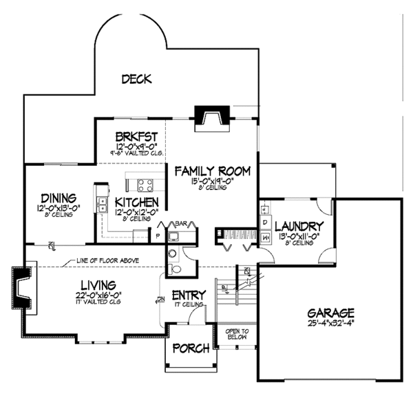 House Plan Design - Contemporary Floor Plan - Main Floor Plan #320-855