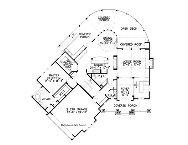 House Plan Design - Craftsman Floor Plan - Main Floor Plan #54-366