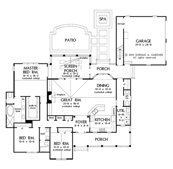 Architectural House Design - Country Floor Plan - Main Floor Plan #929-961