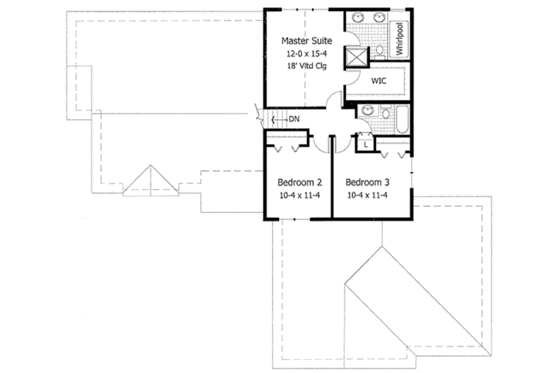 Floor Plan - Upper Floor for Traditional House Plan #51-115 - 4 bed, 3 bath