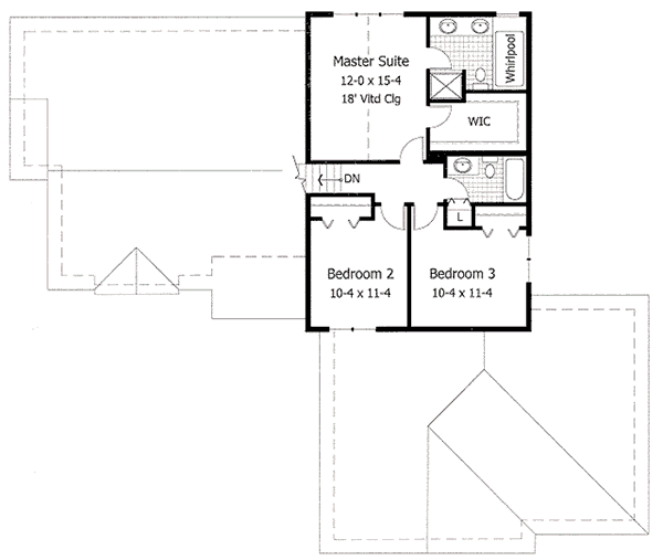 Traditional Floor Plan - Upper Floor Plan #51-115