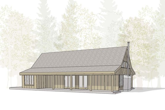 Exterior - Front Elevation 1 for Farmhouse House Plan #889-2 - 2 bed, 1 bath