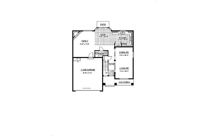 Architectural House Design - Floor Plan - Main Floor for Craftsman House Plan #569-17 - 4 bed, 2.5 bath