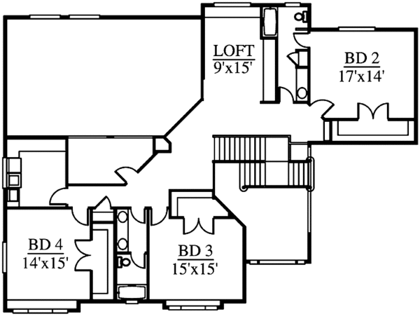 Architectural House Design - Contemporary Floor Plan - Upper Floor Plan #951-2