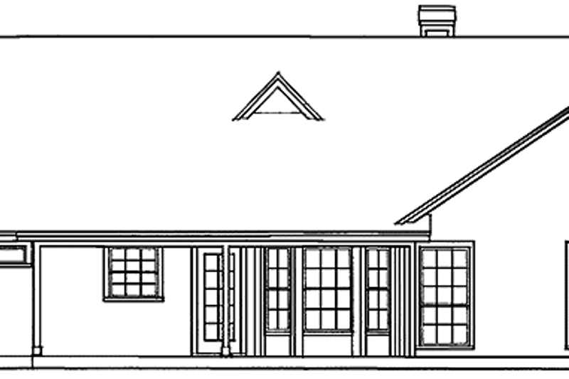 Home Plan - Exterior - Rear Elevation for Country House Plan #42-574 - 3 bed, 2 bath