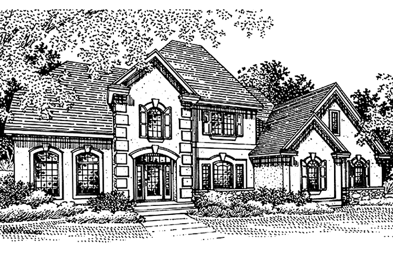 Architectural House Design - Exterior - Front Elevation 3 for European House Plan #51-843 - 4 bed, 2.5 bath