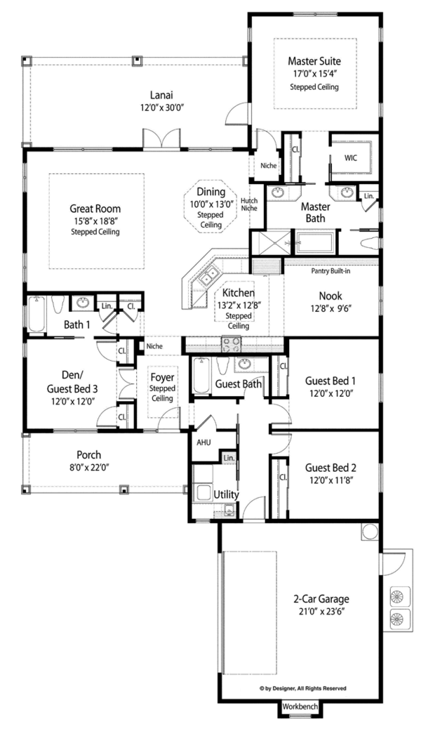 House Design - Country Floor Plan - Main Floor Plan #938-65