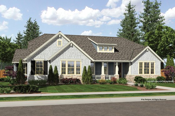 Exterior - Front Elevation 3 for Craftsman House Plan #46-838 - 3 bed, 2.5 bath