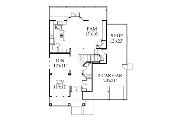 Floor Plan - Main Floor for Contemporary House Plan #951-15 - 4 bed, 3.5 bath