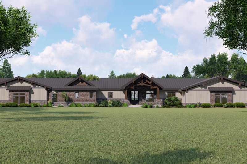 Architectural House Design - Cabin Exterior - Front Elevation Plan #1064-350