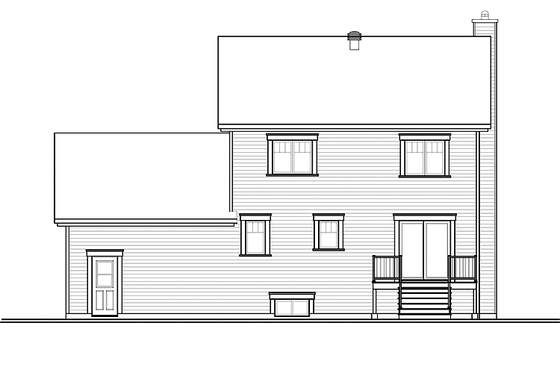 Exterior - Rear Elevation for Country House Plan #23-2509 - 3 bed, 1.5 bath