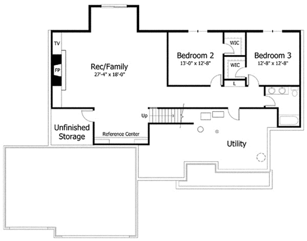 House Plan Design - European Floor Plan - Lower Floor Plan #51-986