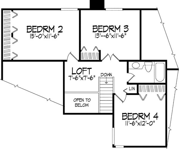 Architectural House Design - Craftsman Floor Plan - Upper Floor Plan #320-852