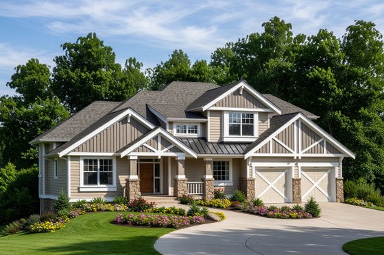 Exterior - Front Elevation for Craftsman House Plan #1100-117 - 3 bed, 2.5 bath