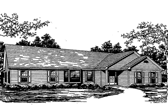 Exterior - Front Elevation 3 for Colonial House Plan #30-269 - 4 bed, 3 bath