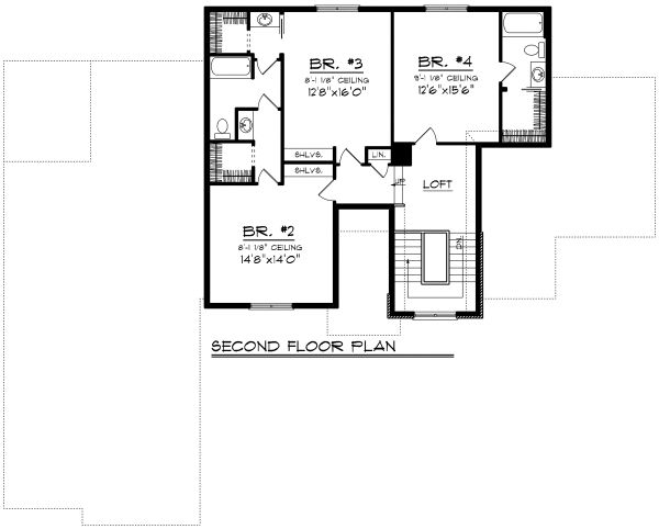 Home Plan - Traditional Floor Plan - Upper Floor Plan #70-1182