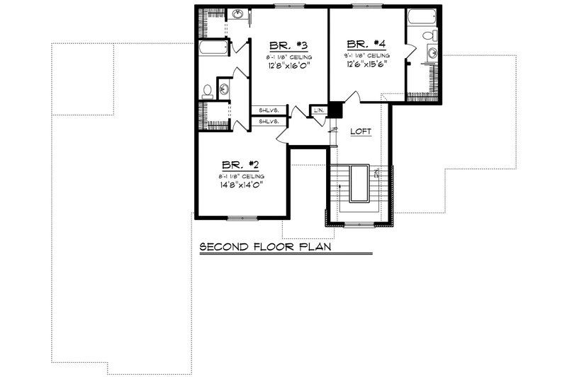 Dream House Plan - Floor Plan - Upper Floor for Traditional House Plan #70-1182 - 4 bed, 3.5 bath