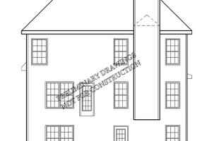Exterior - Rear Elevation for Country House Plan #927-711 - 3 bed, 2.5 bath