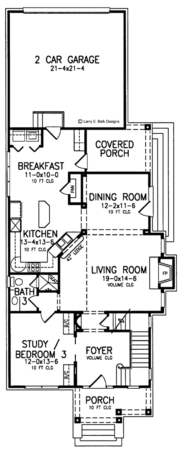 House Blueprint - Colonial Floor Plan - Main Floor Plan #952-258