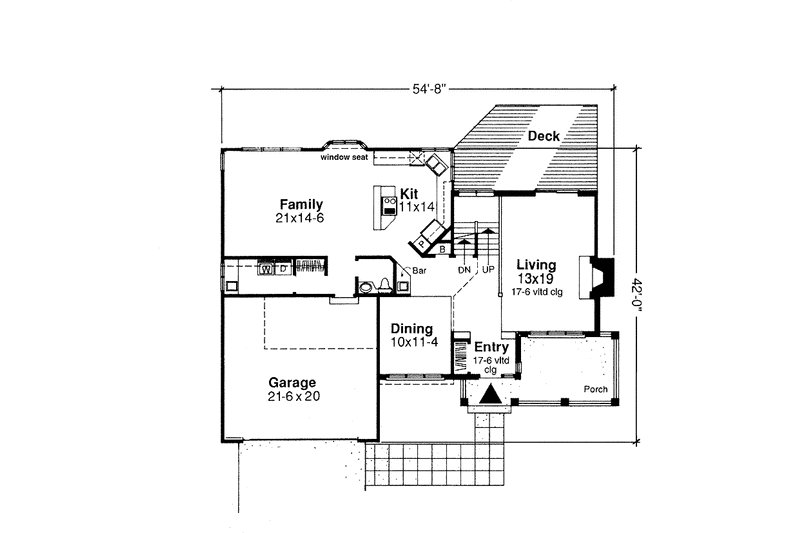 Home Plan - Floor Plan - Main Floor for Country House Plan #320-573 - 3 bed, 2.5 bath