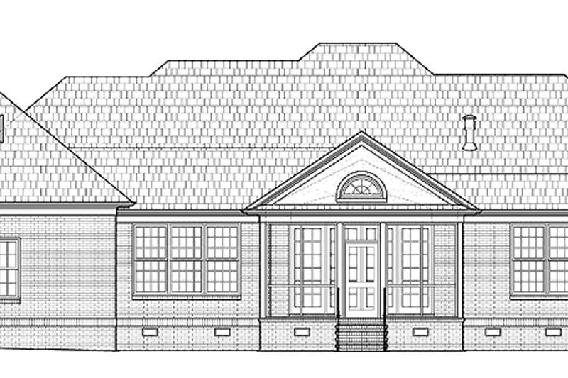 Architectural House Design - Exterior - Rear Elevation for Colonial House Plan #1054-6 - 3 bed, 3.5 bath