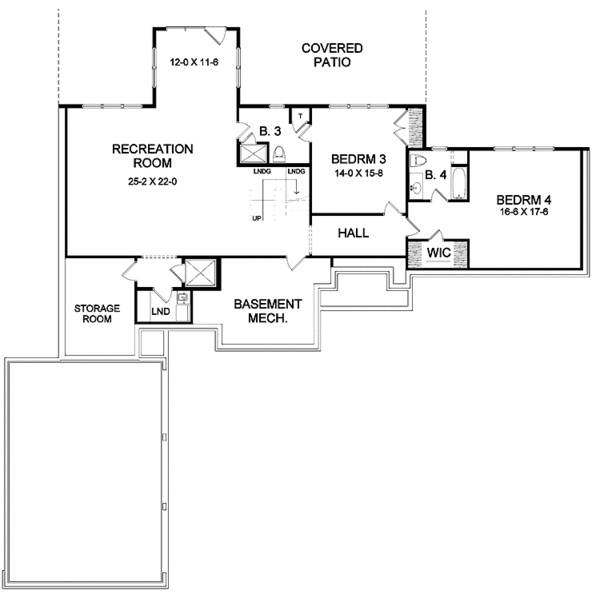 House Design - European Floor Plan - Lower Floor Plan #328-347