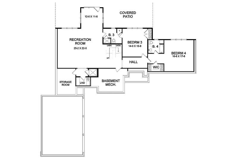 Architectural House Design - Floor Plan - Lower Floor for European House Plan #328-347 - 5 bed, 4.5 bath