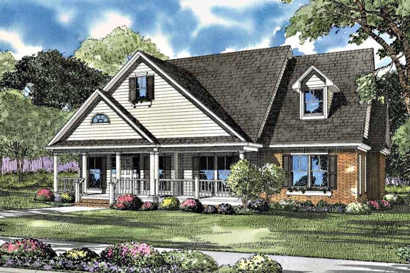 Architectural House Design - Country Exterior - Front Elevation Plan #17-3060