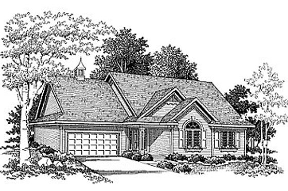 Exterior - Front Elevation for Traditional House Plan #70-155 - 3 bed, 2 bath