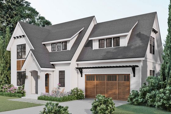 Exterior - Front Elevation 4 for Tudor House Plan #461-89 - 5 bed, 3 bath