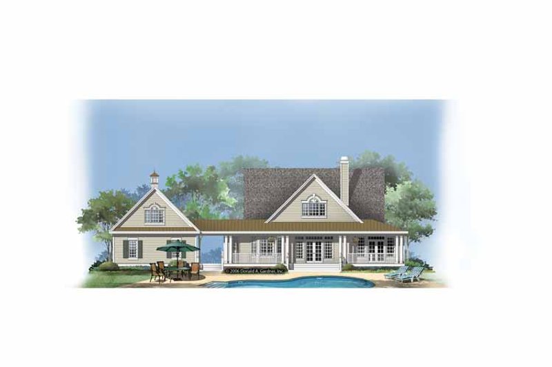 House Blueprint - Exterior - Rear Elevation 1 for Country House Plan #929-860 - 3 bed, 2.5 bath
