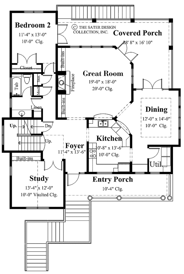House Design - Mediterranean Floor Plan - Main Floor Plan #930-120