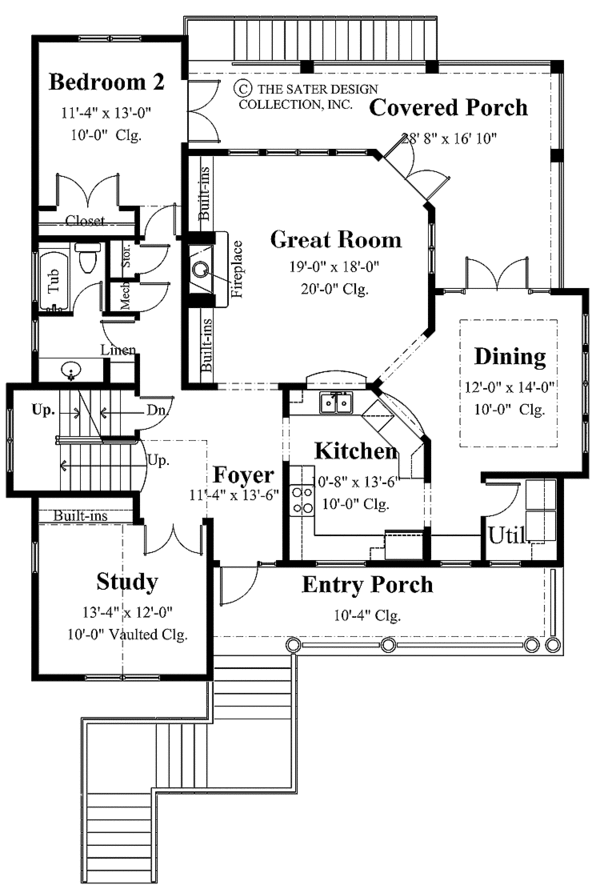 Mediterranean Floor Plan - Main Floor Plan #930-120