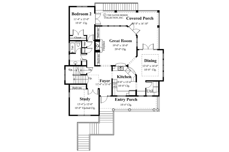 Dream House Plan - Floor Plan - Main Floor for Mediterranean House Plan #930-120 - 3 bed, 3 bath
