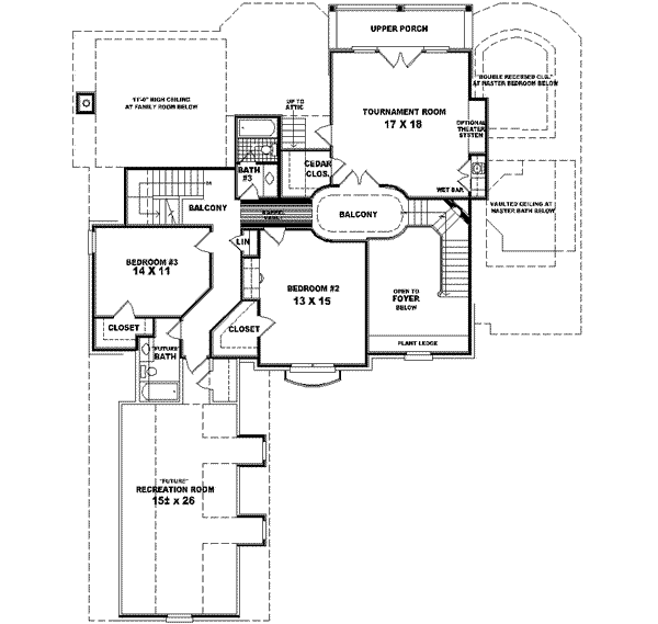 European Floor Plan - Upper Floor Plan #81-598