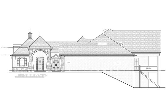 Exterior - Front Elevation 3 for European House Plan #20-2478 - 4 bed, 4.5 bath