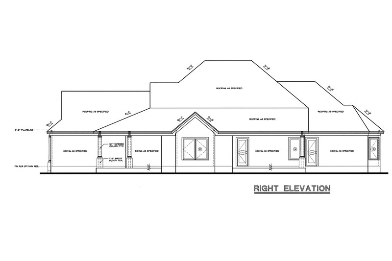 House Plan Design - Exterior - Front Elevation 5 for Traditional House Plan #20-769 - 4 bed, 2 bath