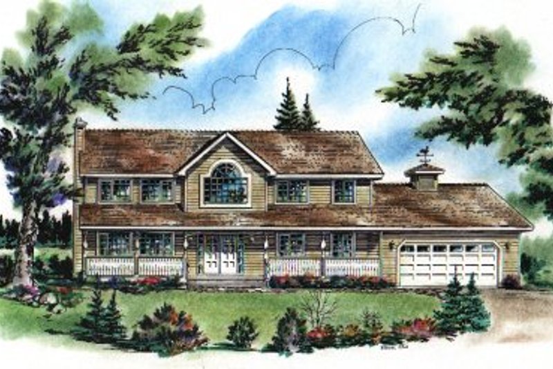 Architectural House Design - Country Exterior - Front Elevation Plan #18-234
