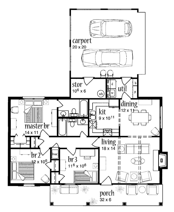 Home Plan - Country Floor Plan - Main Floor Plan #36-626